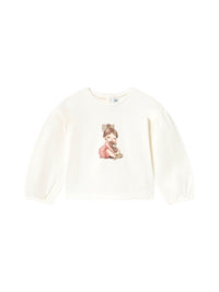 Camisola grafica Crú (Creme / Pérola)  para Bebé Menina - Mayoral