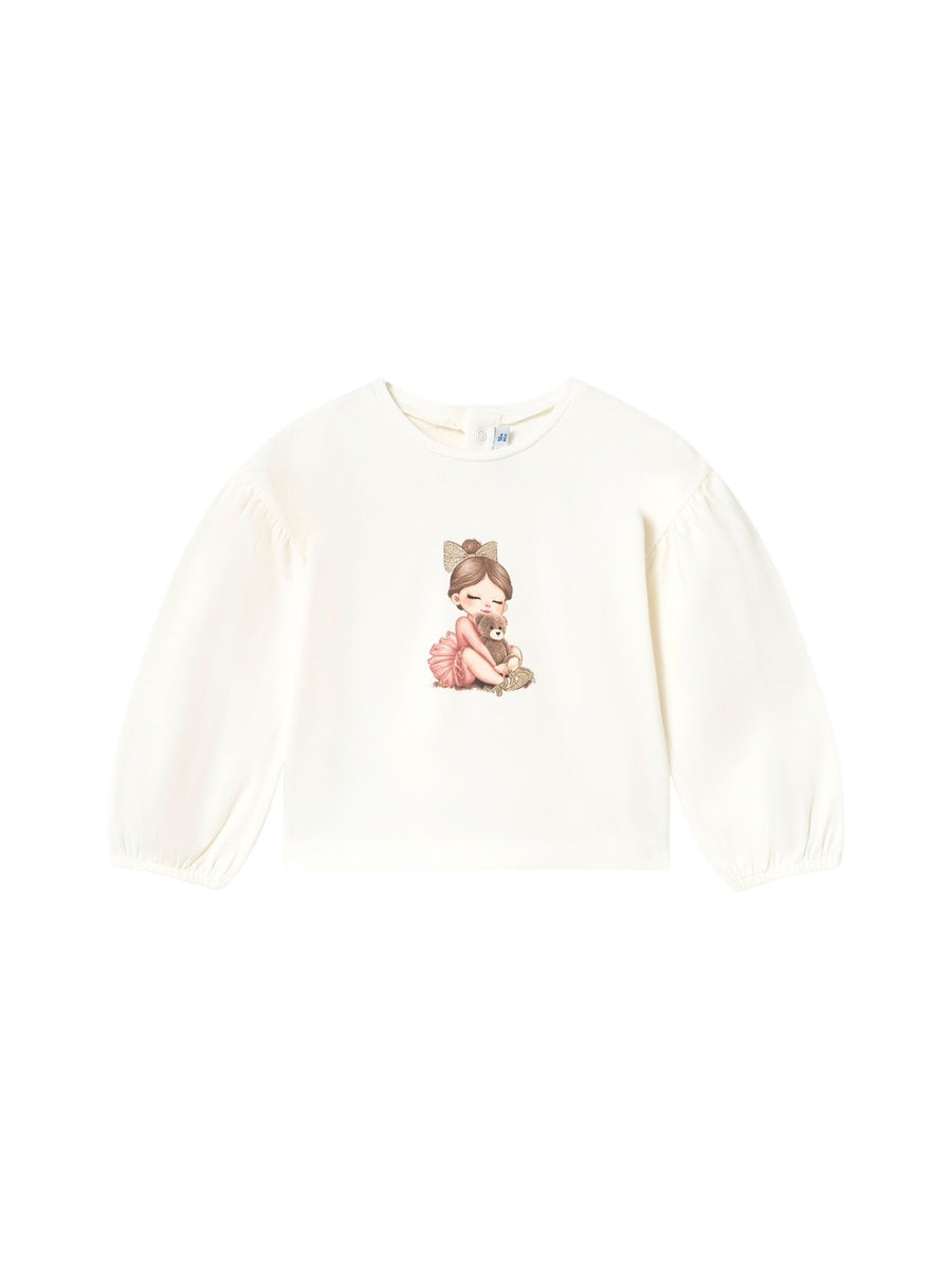 Camisola grafica Crú (Creme / Pérola)  para Bebé Menina - Mayoral