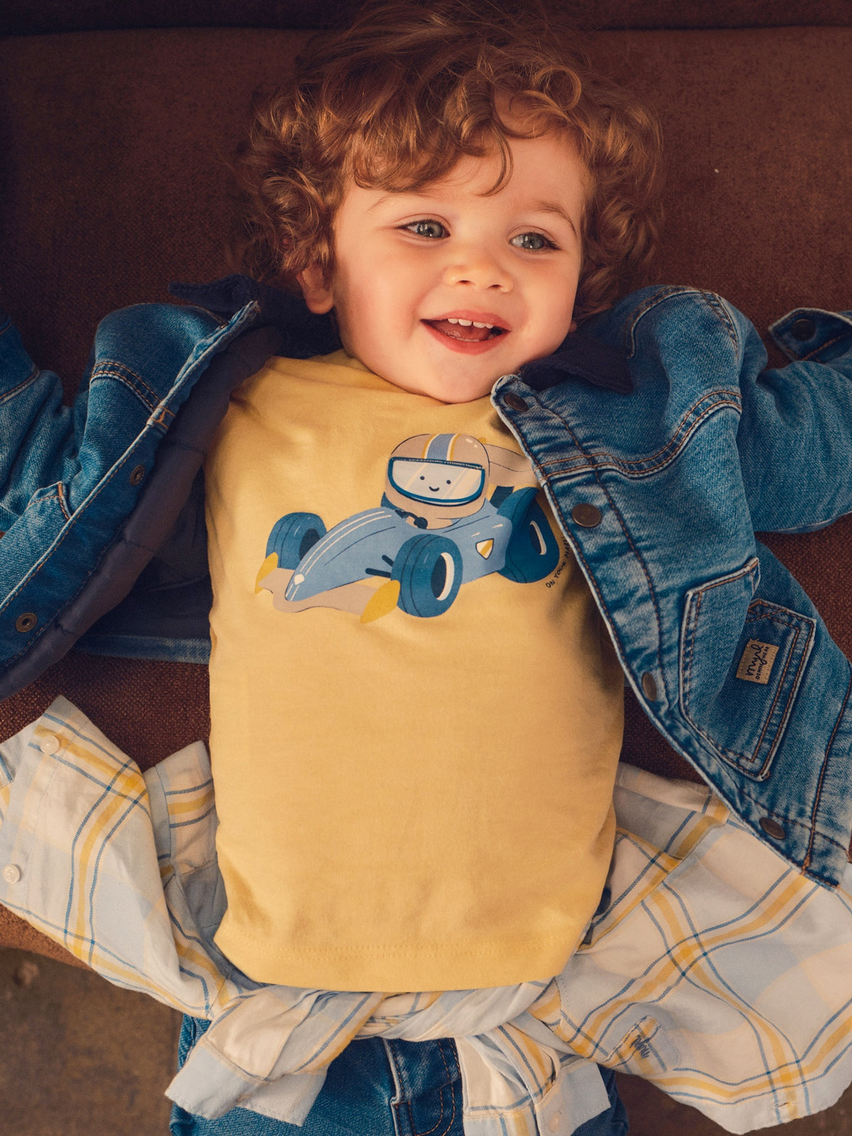 Camisola motor play Milho (Amarelo Pálido)  para Bebé Menino - Mayoral