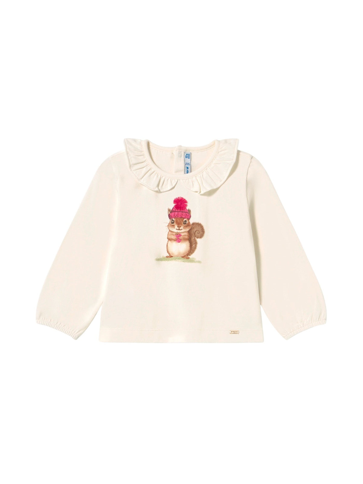 Camiseta m/comp. clássica Crú-framb (Vermelho Escuro)  para Bebé Menina - Mayoral
