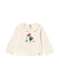 Camiseta m/comp. clássica Crú-nenufa (Verde Escuro)  para Bebé Menina - Mayoral