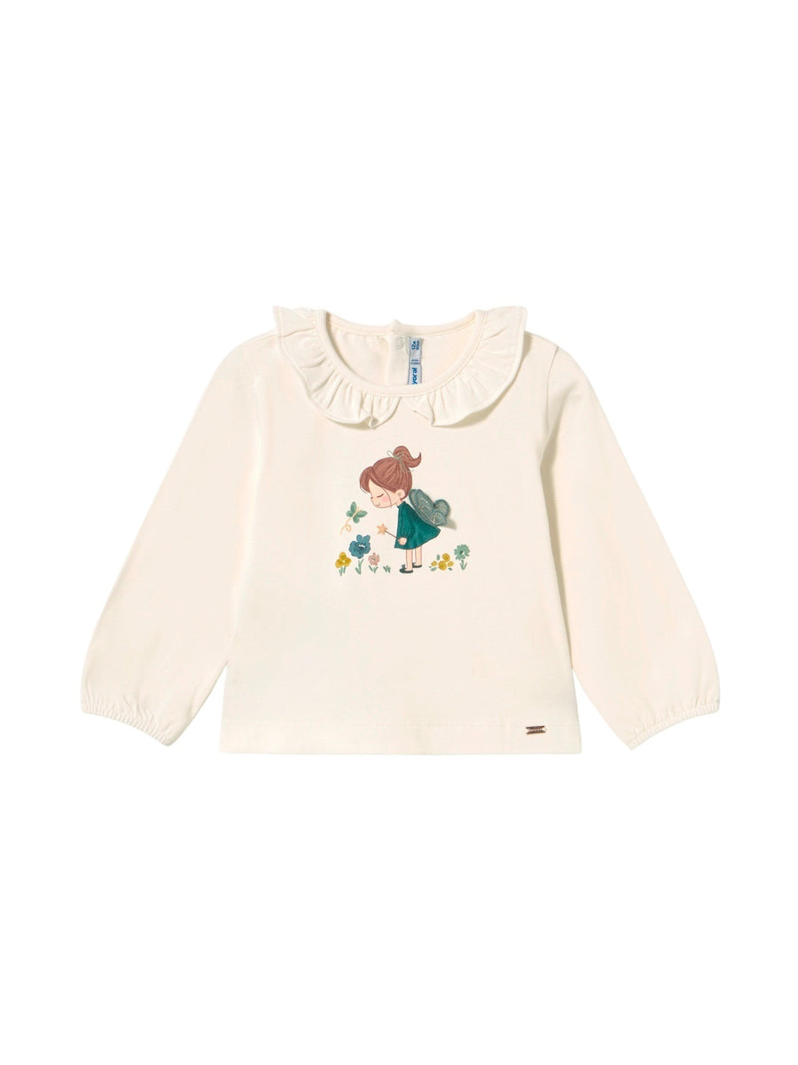 Camiseta m/comp. clássica Crú-nenufa (Verde Escuro)  para Bebé Menina - Mayoral