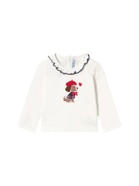 Camiseta m/comp. clássica Crú-vermel (Vermelho)  para Bebé Menina - Mayoral