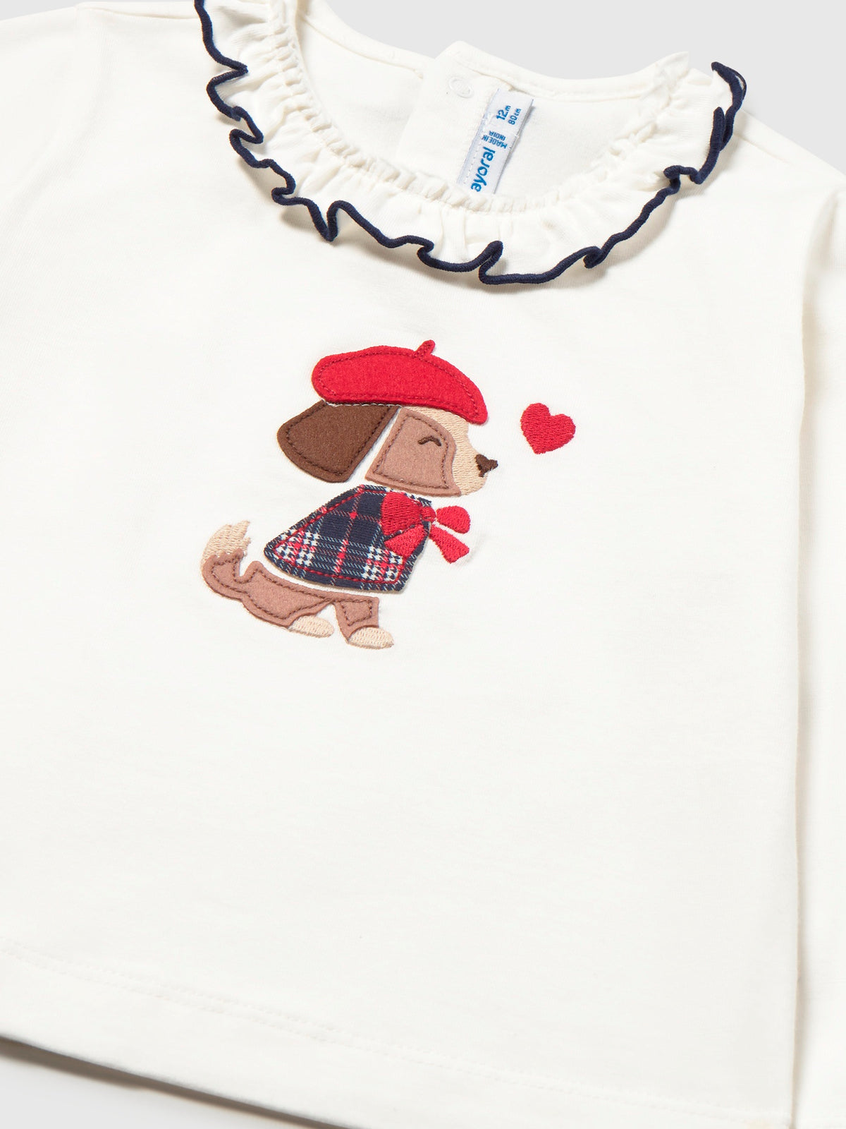 Camiseta m/comp. clássica Crú-vermel (Vermelho)  para Bebé Menina - Mayoral