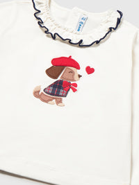 Camiseta m/comp. clássica Crú-vermel (Vermelho)  para Bebé Menina - Mayoral