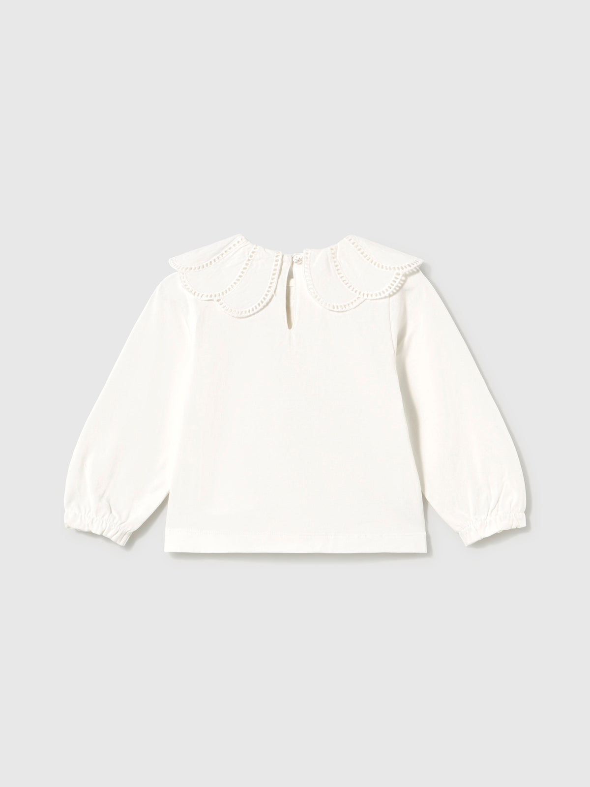 Blusa gola bordada Crú (Creme / Pérola)  para Bebé Menina - Mayoral