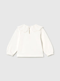 Blusa gola bordada Crú (Creme / Pérola)  para Bebé Menina - Mayoral