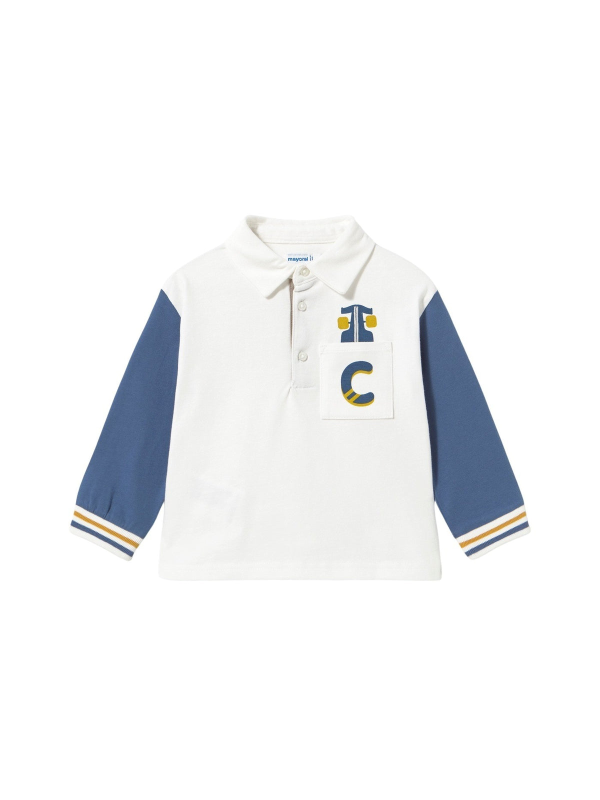 Polo m/comp. combinado bebé Azul escur (Marinho)  para Bebé Menino - Mayoral
