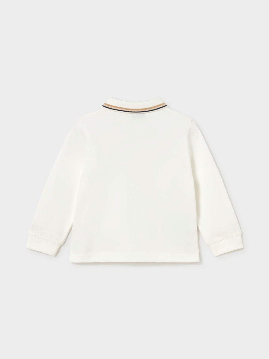 Polo m/comp. liso detalhes Nata (Creme / Pérola)  para Bebé Menino - Mayoral