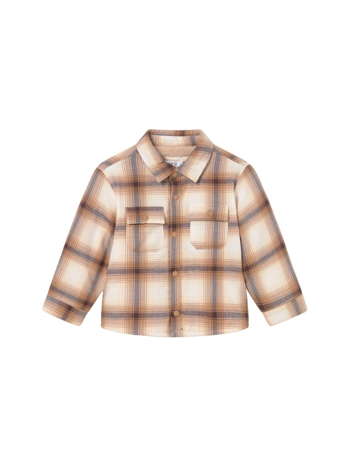 Sobrecamisa xadrez forrada Bolacha (Castanho Claro)  para Bebé Menino - Mayoral