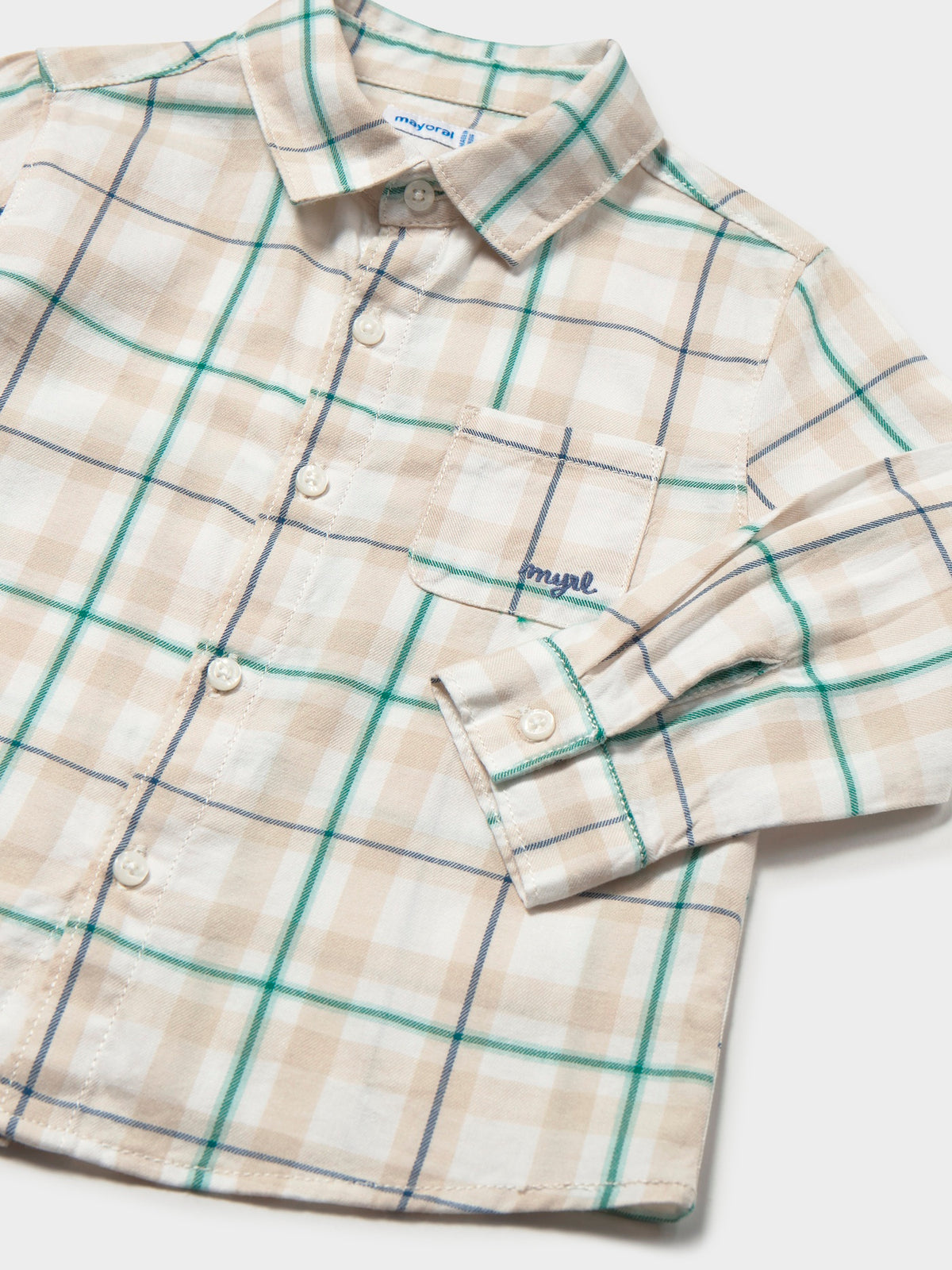 Camisa m/comp.xadrez Acacia (Verde)  para Bebé Menino - Mayoral