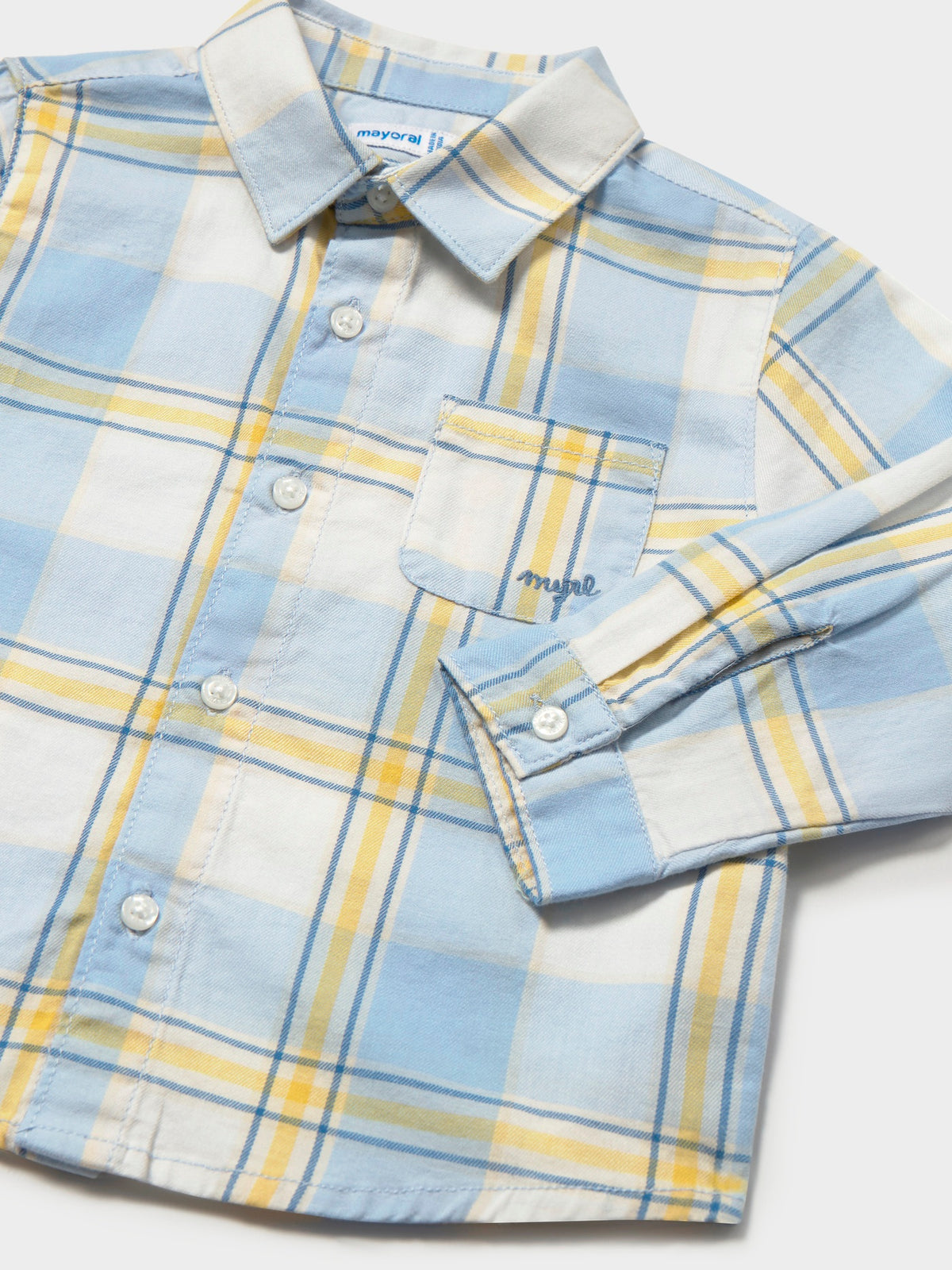 Camisa m/comp.xadrez Verde Azul (Celeste)  para Bebé Menino - Mayoral