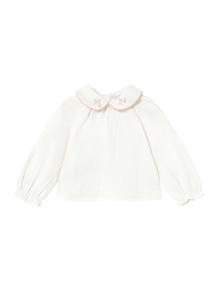 Blusa textura Crú-petisu (Creme / Pérola)  para Bebé Menina - Mayoral