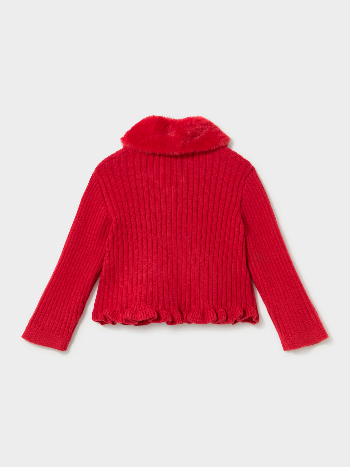 Casaco tricô gola pelo Vermelho (Vermelho)  para Bebé Menina - Mayoral