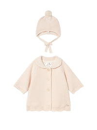 Casaco tricô com gorro Cerámica (Creme / Pérola)  para Bebé Menina - Mayoral