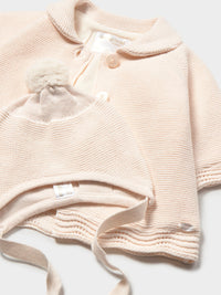 Casaco tricô com gorro Cerámica (Creme / Pérola)  para Bebé Menina - Mayoral