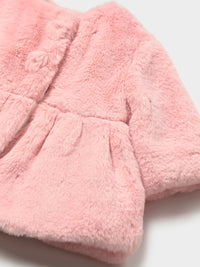 Casaco comprido de pelo Rosa baby (Rosa Bébé)  para Bebé Menina - Mayoral