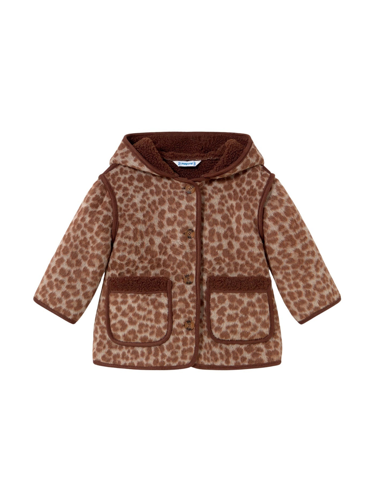 Casaco jacquard Nóz (Castanho Claro)  para Bebé Menina - Mayoral