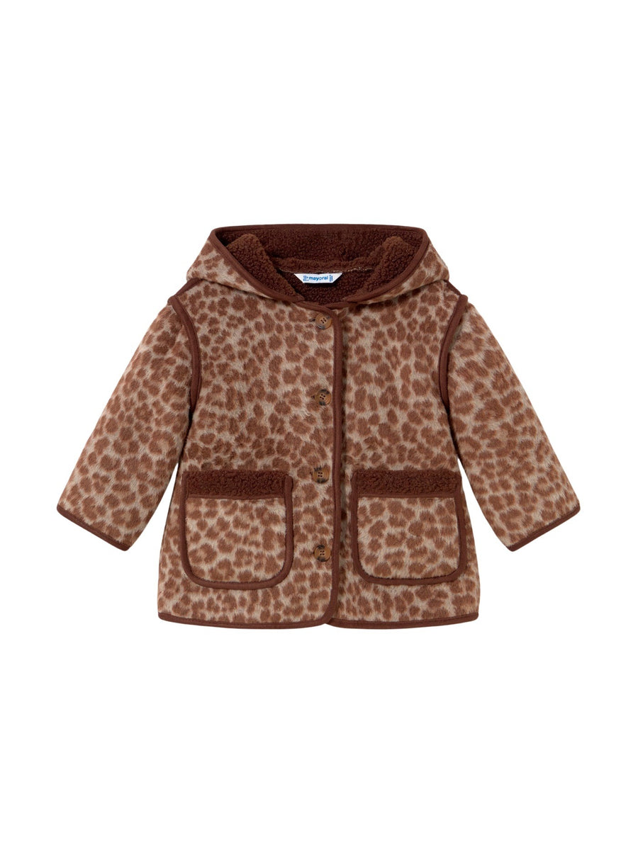 Casaco jacquard Nóz (Castanho Claro)  para Bebé Menina - Mayoral