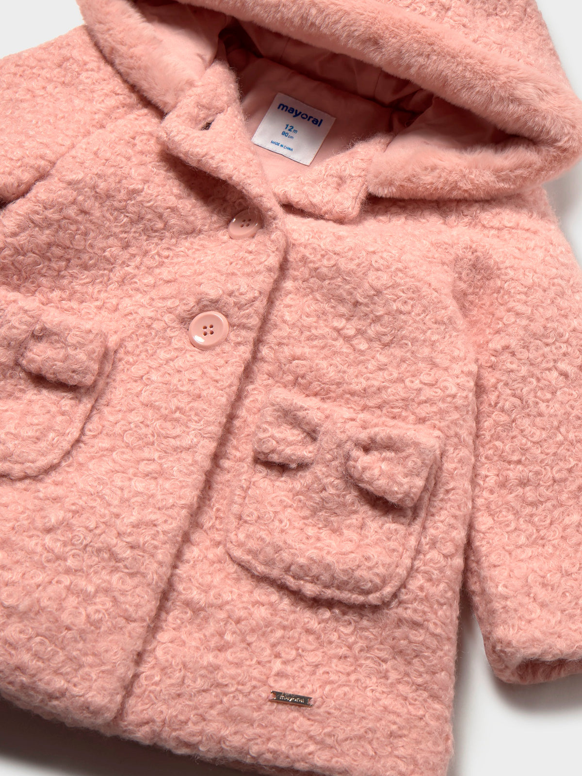 Casaco com capuz Petisui (Rosa Bébé)  para Bebé Menina - Mayoral