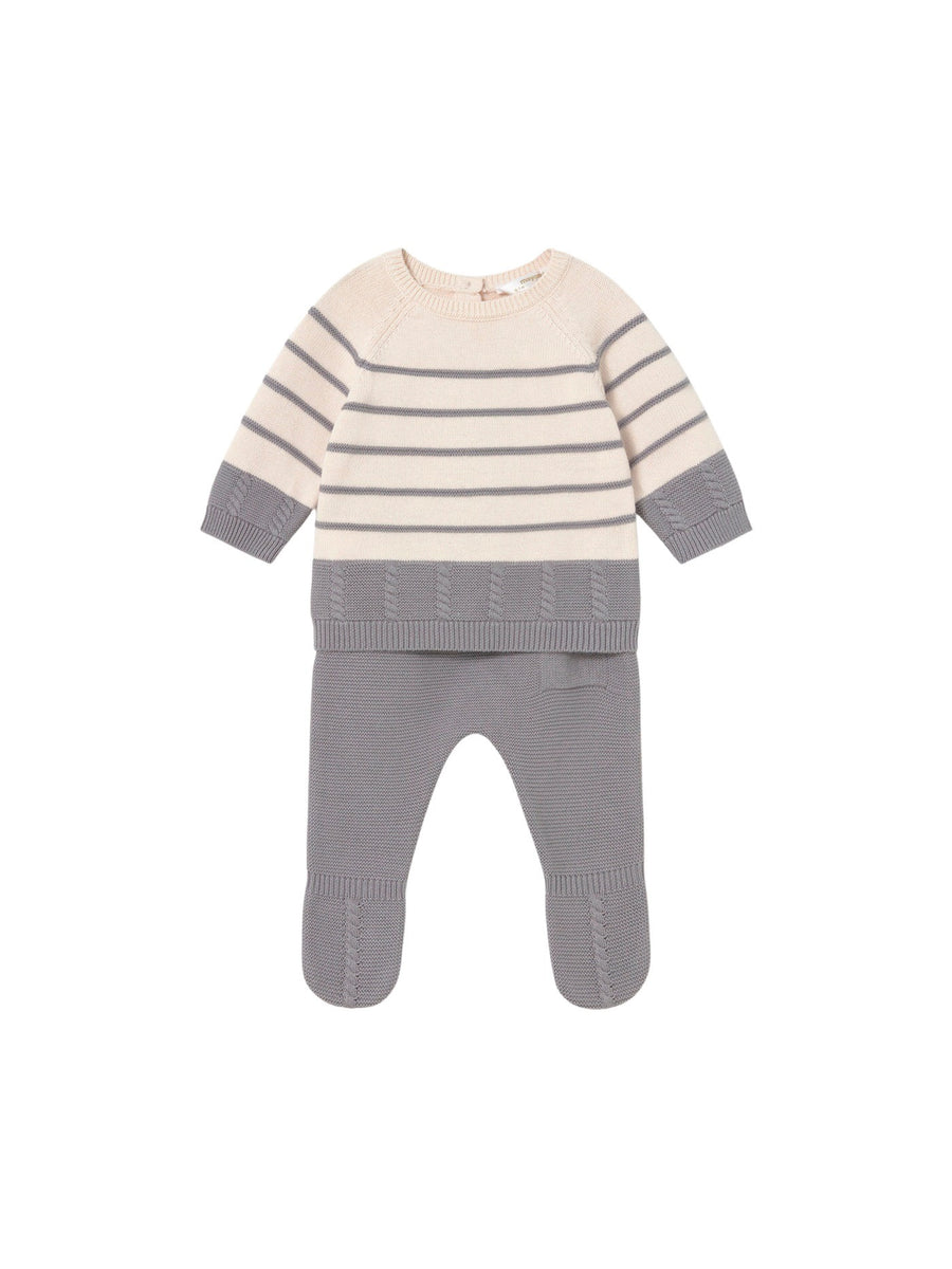 Conj.polaina tricot Cinza (Cinza)  para Bebé Menino - Mayoral