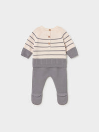 Conj.polaina tricot Cinza (Cinza)  para Bebé Menino - Mayoral