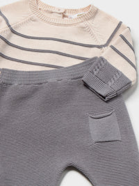 Conj.polaina tricot Cinza (Cinza)  para Bebé Menino - Mayoral