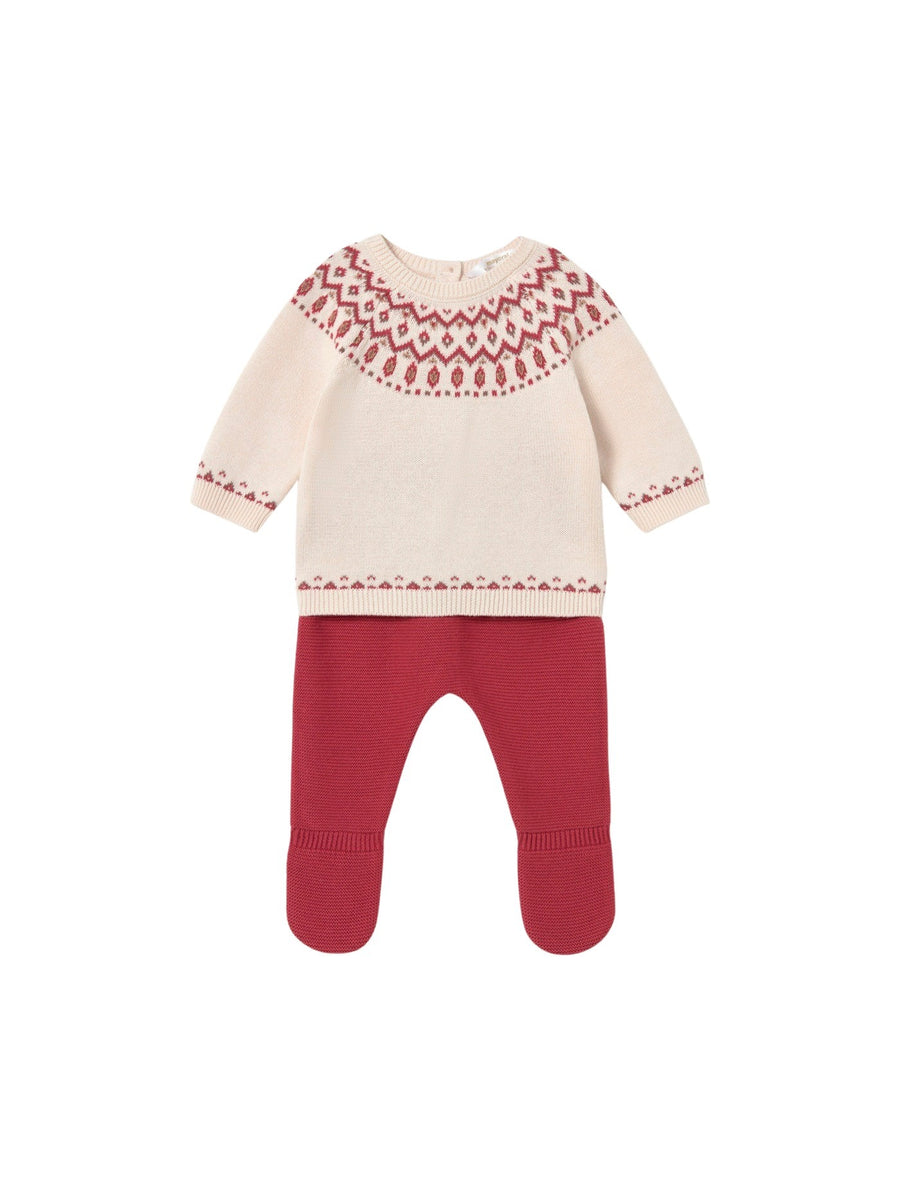Conj.polaina tricot Ameixa (Vermelho Escuro)  para Bebé Menino - Mayoral