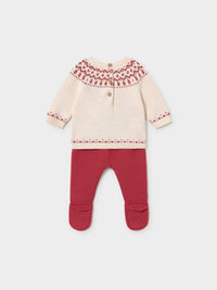 Conj.polaina tricot Ameixa (Vermelho Escuro)  para Bebé Menino - Mayoral