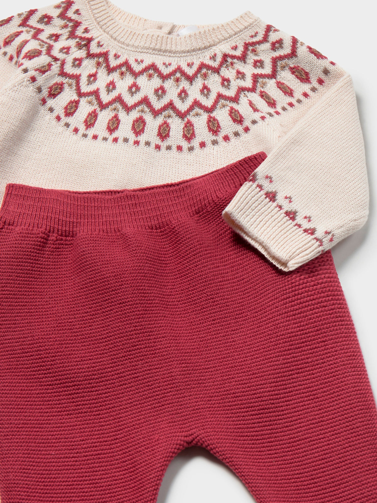 Conj.polaina tricot Ameixa (Vermelho Escuro)  para Bebé Menino - Mayoral