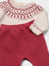 Conj.polaina tricot Ameixa (Vermelho Escuro)  para Bebé Menino - Mayoral