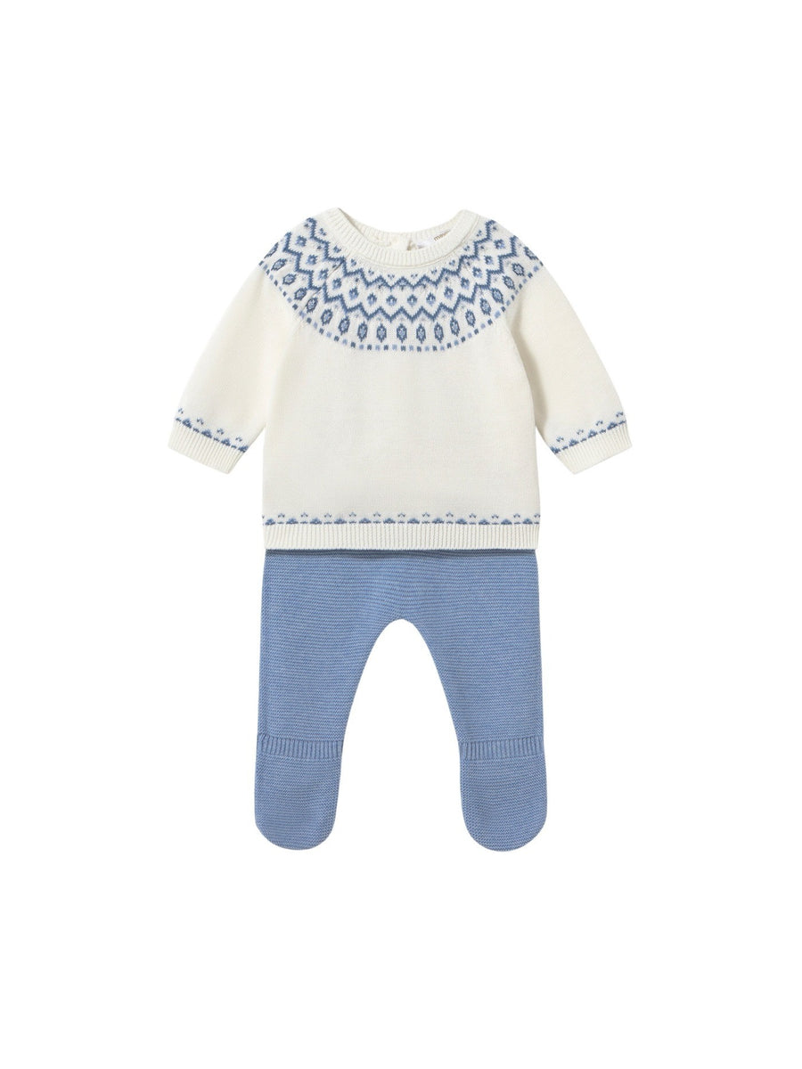 Conj.polaina tricot Verde Azul (Celeste)  para Bebé Menino - Mayoral