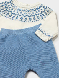 Conj.polaina tricot Verde Azul (Celeste)  para Bebé Menino - Mayoral