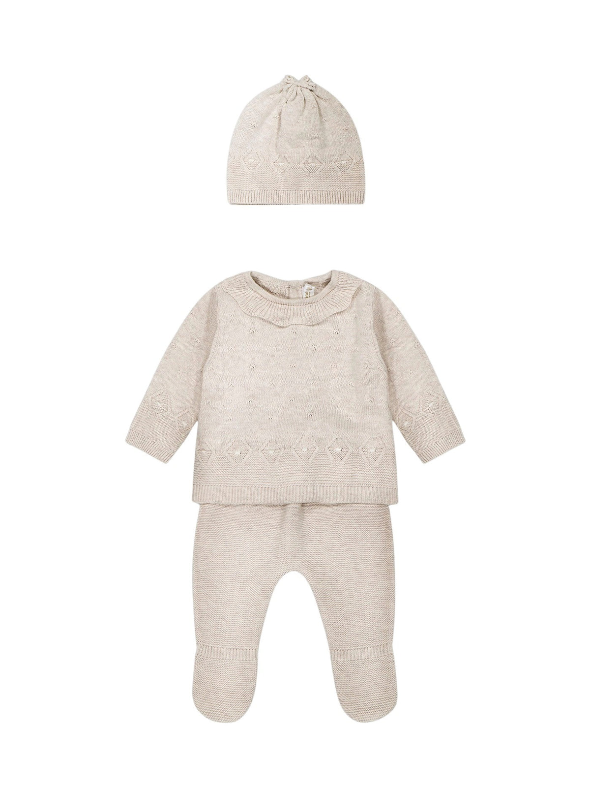Conj. de bébé c/ gorro Milk vig (Bege)  para Bebé Menina - Mayoral