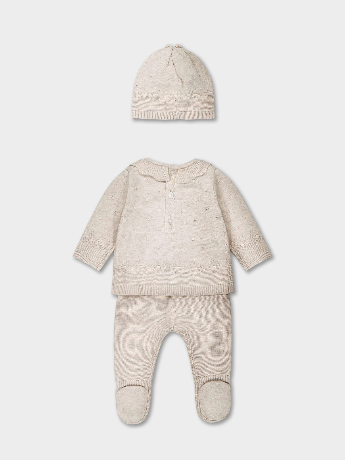 Conj. de bébé c/ gorro Milk vig (Bege)  para Bebé Menina - Mayoral