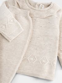 Conj. de bébé c/ gorro Milk vig (Bege)  para Bebé Menina - Mayoral