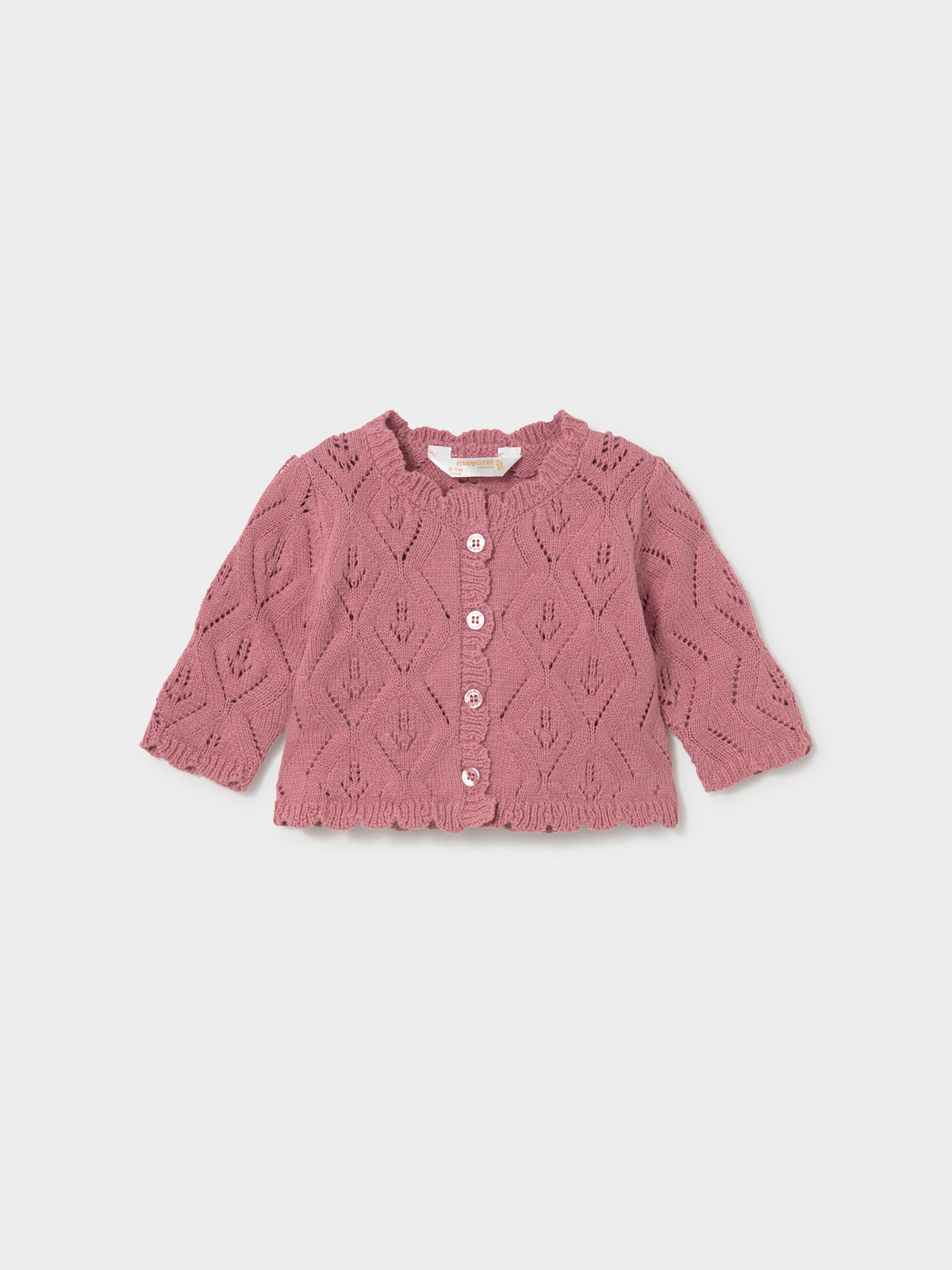 Conj. 3 peças tricô Lírio (Rosa Velho)  para Bebé Menina - Mayoral