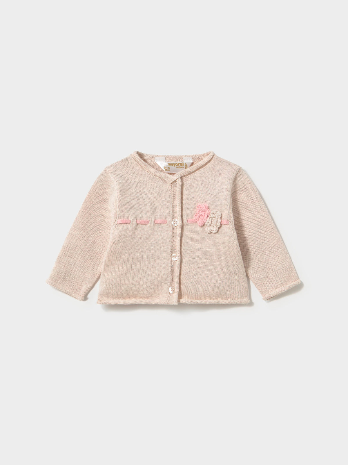 Conj. 3 peças tricô Rosa b vig (Rosa Bébé)  para Bebé Menina - Mayoral
