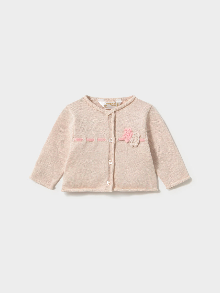 Conj. 3 peças tricô Rosa b vig (Rosa Bébé)  para Bebé Menina - Mayoral