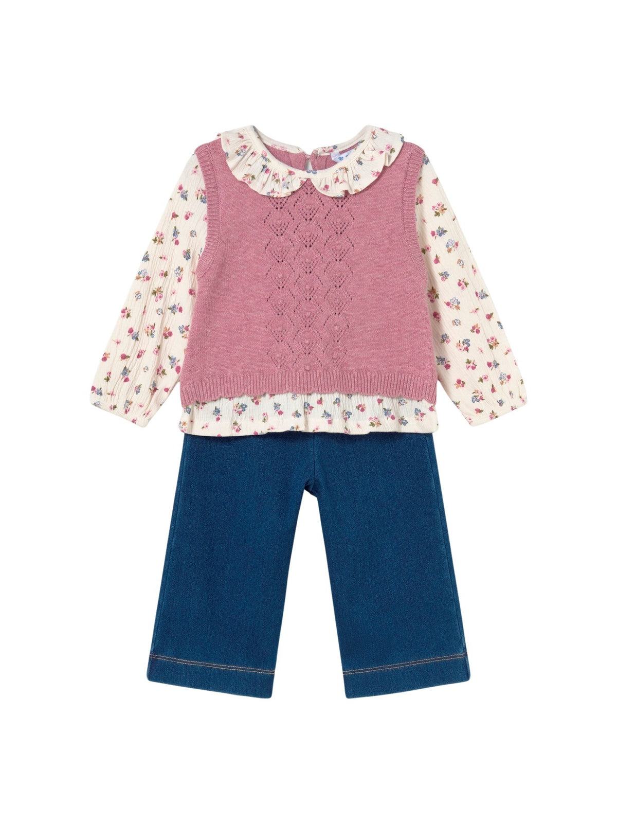 Conj. calça chaleco unido Violeta me (Violeta)  para Bebé Menina - Mayoral