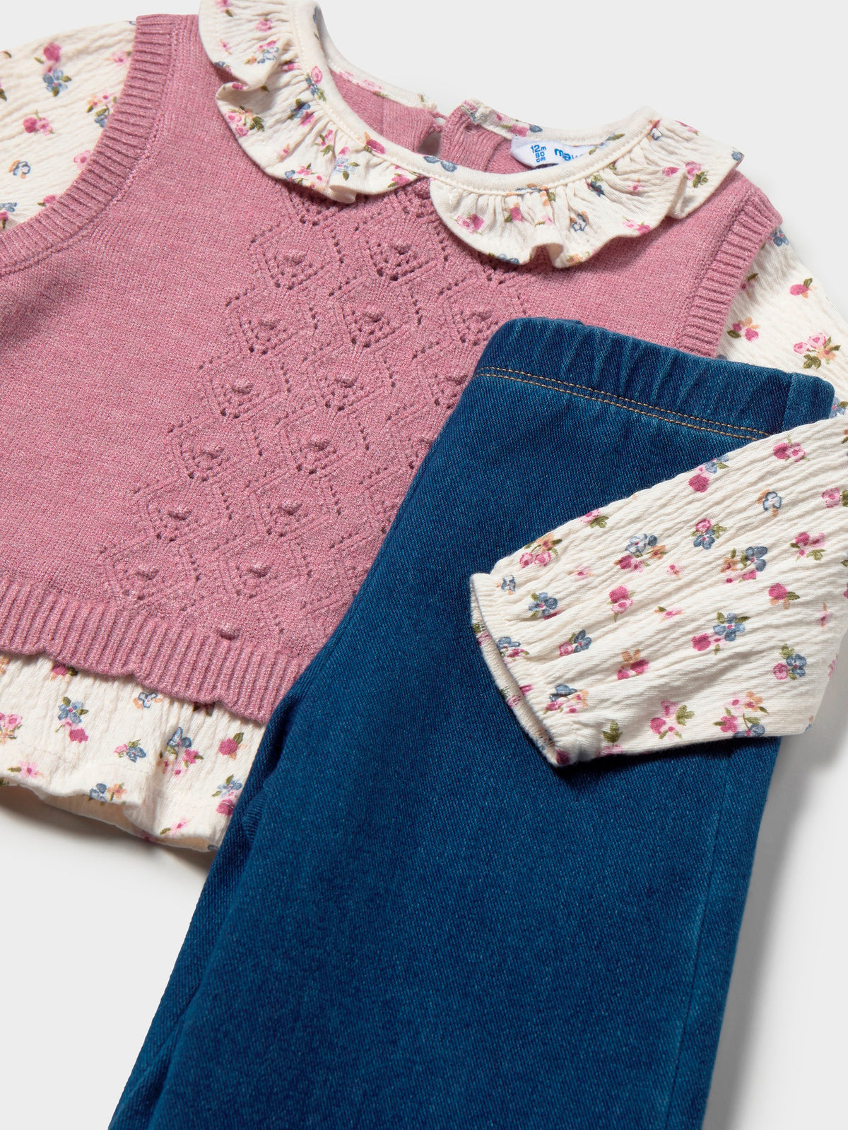 Conj. calça chaleco unido Violeta me (Violeta)  para Bebé Menina - Mayoral