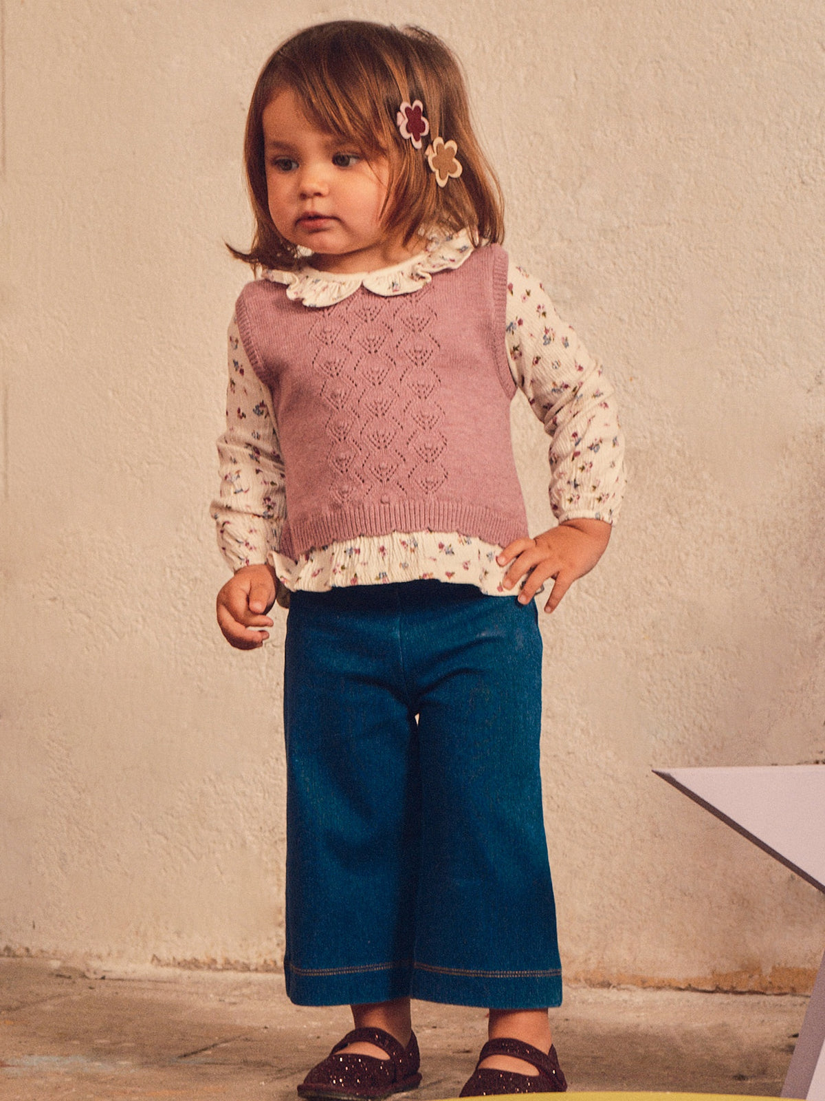 Conj. calça chaleco unido Violeta me (Violeta)  para Bebé Menina - Mayoral