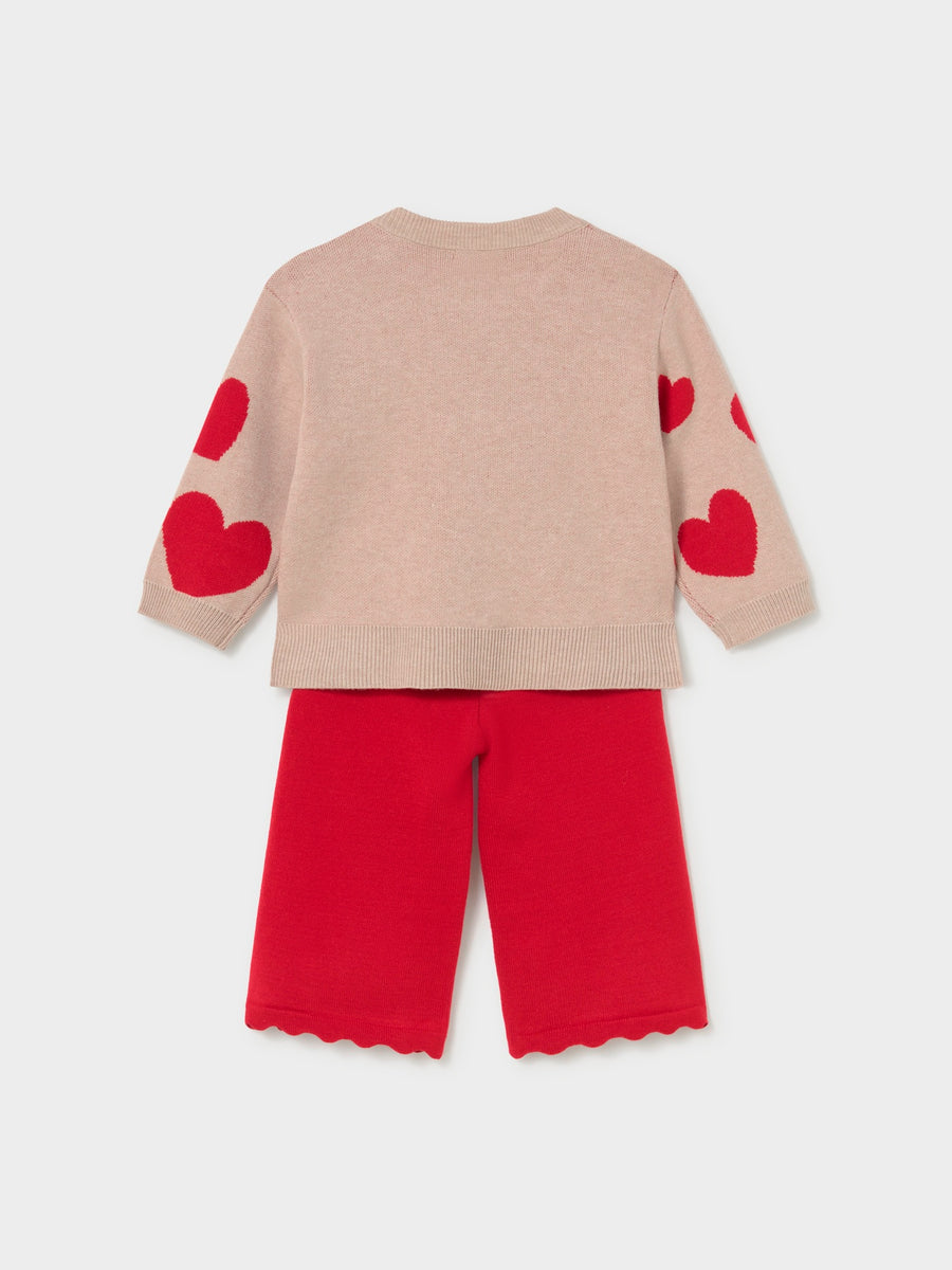 Conj. calça tricô Vermelho (Vermelho)  para Bebé Menina - Mayoral