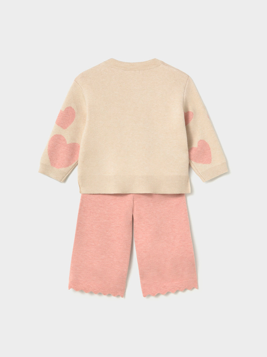 Conj. calça tricô Pastel mez (Salmão)  para Bebé Menina - Mayoral