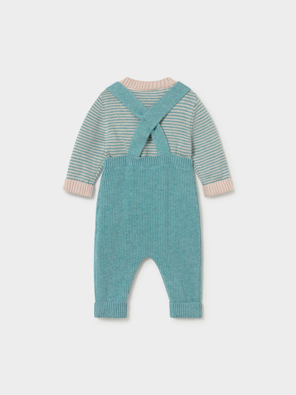 Conj. jardineira tricot Mineral vi (Turquesa)  para Bebé Menino - Mayoral