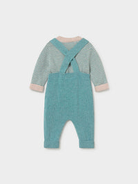 Conj. jardineira tricot Mineral vi (Turquesa)  para Bebé Menino - Mayoral