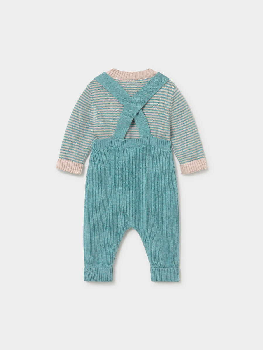 Conj. jardineira tricot Mineral vi (Turquesa)  para Bebé Menino - Mayoral