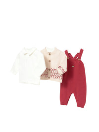 Conj. jardineira tricot Ameixa (Vermelho Escuro)  para Bebé Menino - Mayoral