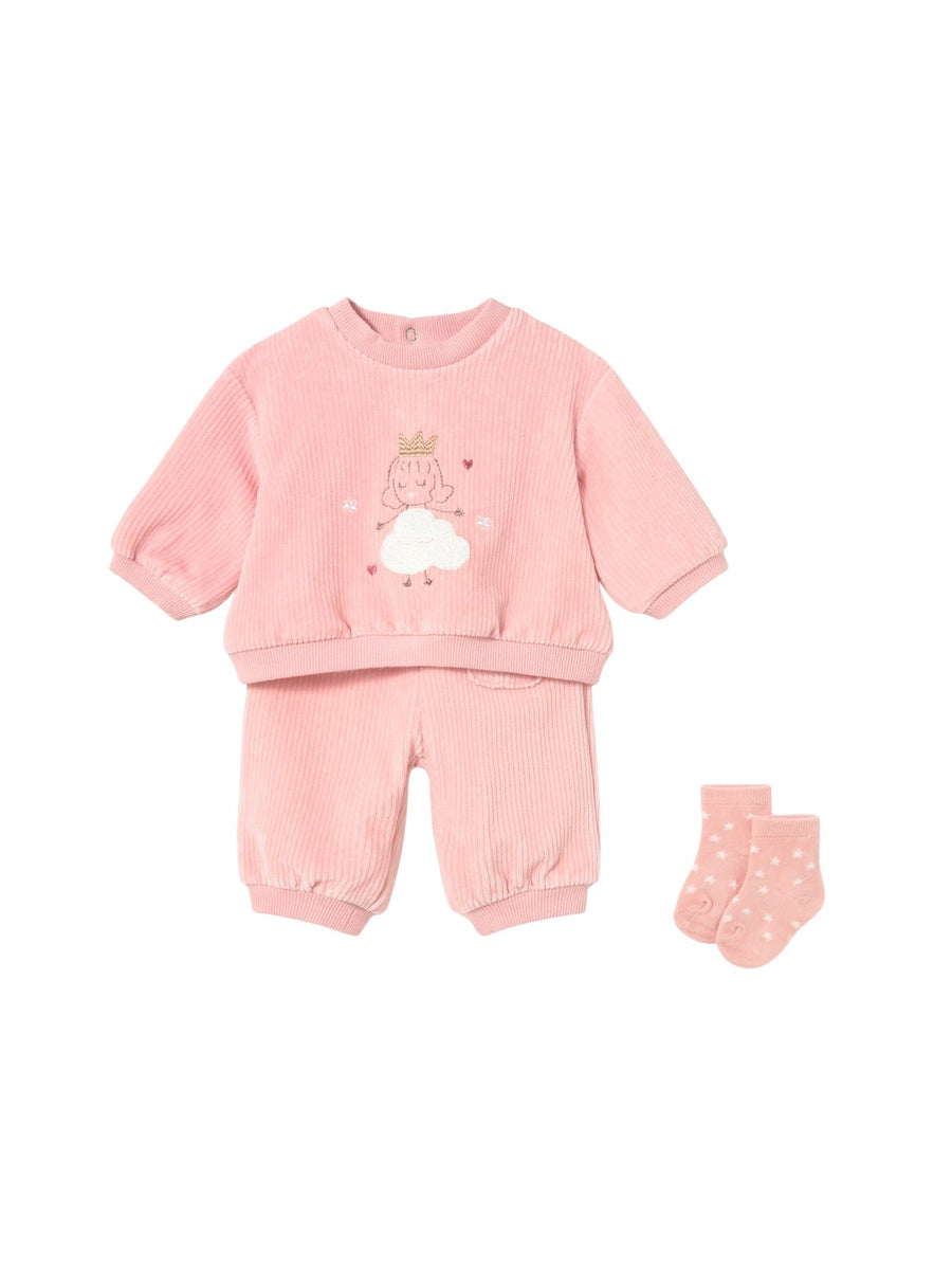 Fato treino com soquetes Rosa baby (Rosa Bébé)  para Bebé Menina - Mayoral