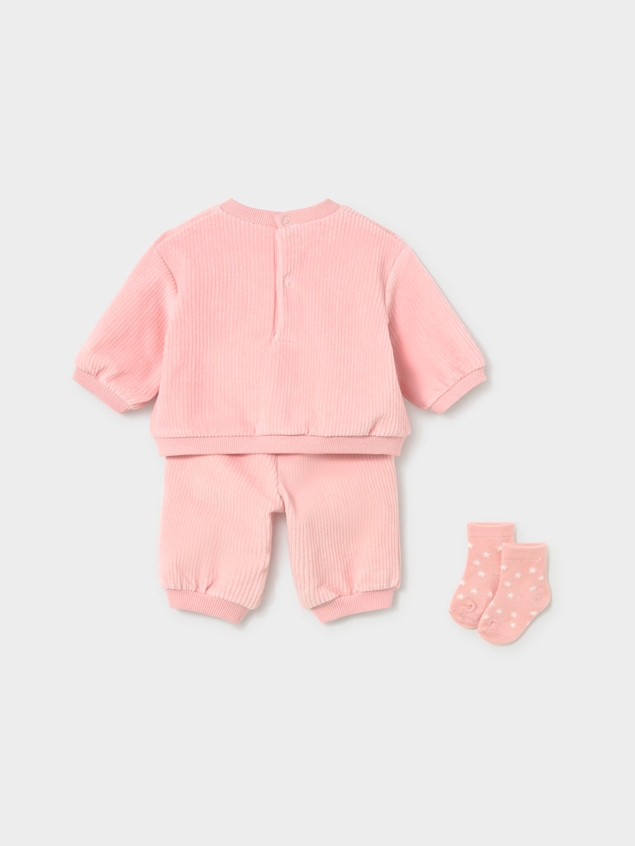 Fato treino com soquetes Rosa baby (Rosa Bébé)  para Bebé Menina - Mayoral